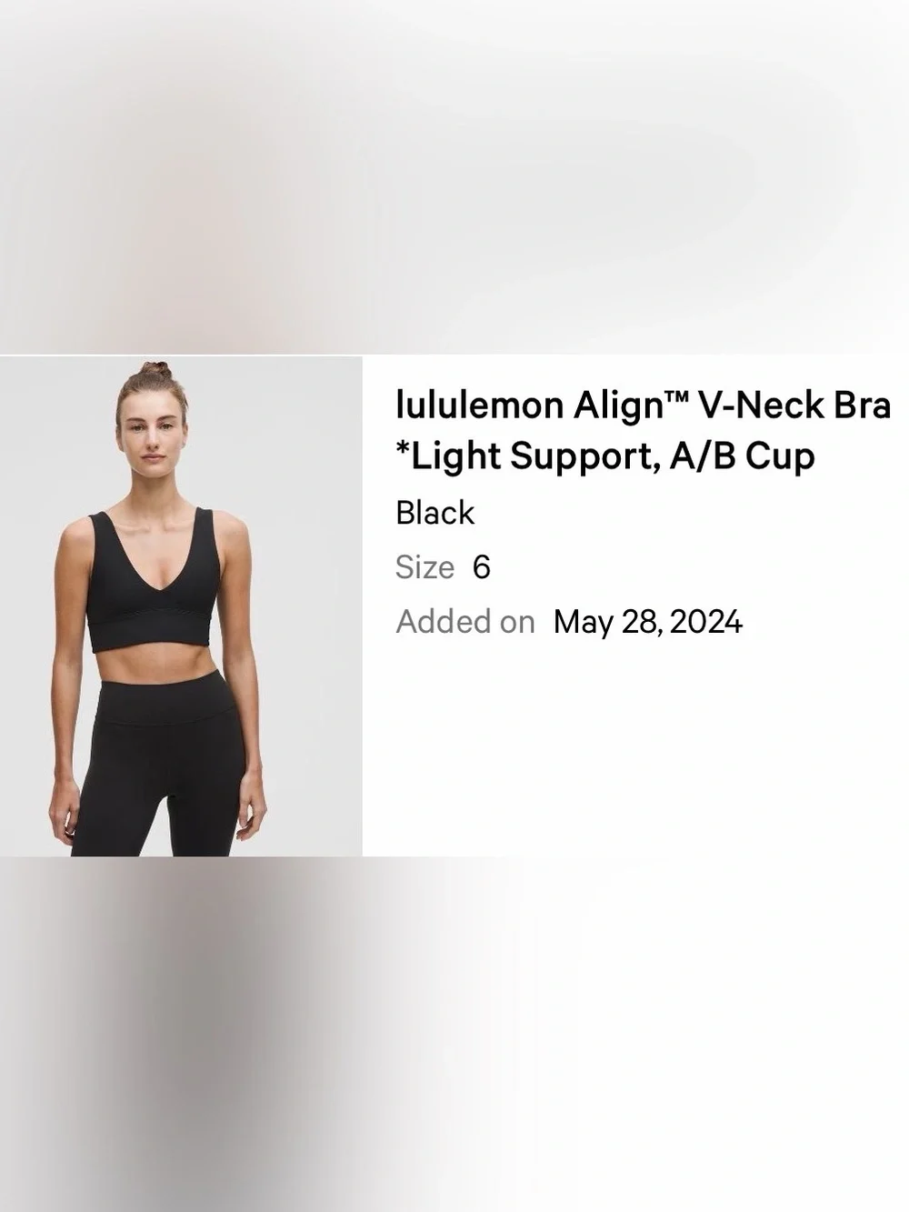 Lululemon Align V-Neck Bra - Black